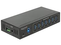 DeLock externe industriële hub 7 x USB 3.0 type A USB-hub, zwart - thumbnail