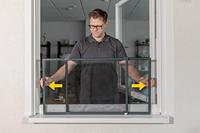 Muggennet Schellenberg Deuren en ramen Uitschuifbaar Antraciet Glasvezel 50 x 142 cm - thumbnail