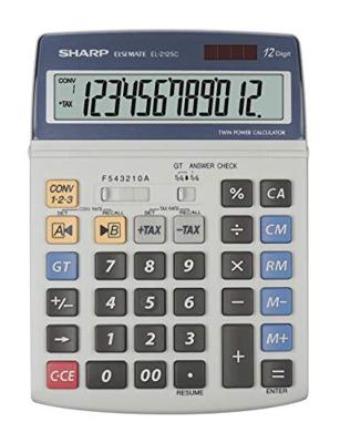 Sharp EL-2125 C Bureaurekenmachine Grijs Aantal displayposities: 12 werkt op zonne-energie, werkt op batterijen (b x h x d) 140 x 22.5 x 195 mm