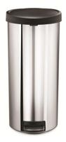 Simplehuman Afvalemmer Rond Glans met kunststof deksel 30 liter (Zilver) - thumbnail