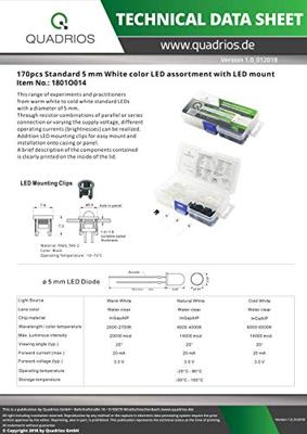 Quadrios LED-assortiment Warm-wit, Koud-wit 5 mm 20 mA 3.0 V Quadrios LED-assortiment Warm-wit, Koud-wit 5 mm 20 mA 3.0 V