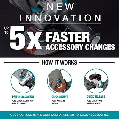 Makita DGA519Z Haakse accuslijper 125 mm Zonder accu, Zonder lader 18 V