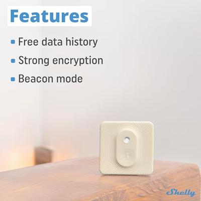 Shelly Shelly BLU H&T Ivory Temperatuursensor en luchtvochtigheidssensor Bluetooth Shelly Shelly BLU H&T Ivory Temperatuursensor en luchtvochtigheidssensor Bluetooth