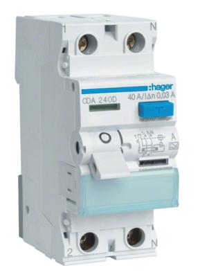 Hager CDA240D CDA240D Aardlekschakelaar 1-fasig 2-polig 40 A 0.03 A Hager CDA240D CDA240D Aardlekschakelaar 1-fasig 2-polig 40 A 0.03 A