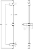 Ben Elan glijstang 85cm chroom - thumbnail