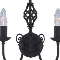 Searchlight Zwarte wandlampZanzibar - 3380-2 - thumbnail