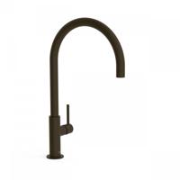 Keukenmengkraan Tres Study Exclusive 1-Hendel Uitloop Gebogen 26 cm Rond Zwart Brons Tres - thumbnail