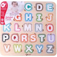 Classic World houten puzzel alfabet, 27st. - thumbnail