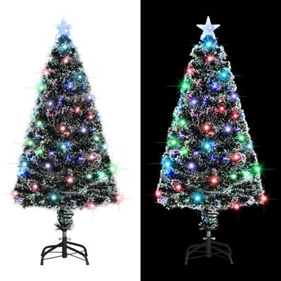 VidaXL Voorverlichte kerstboom met standaard en led 120 cm glasvezel