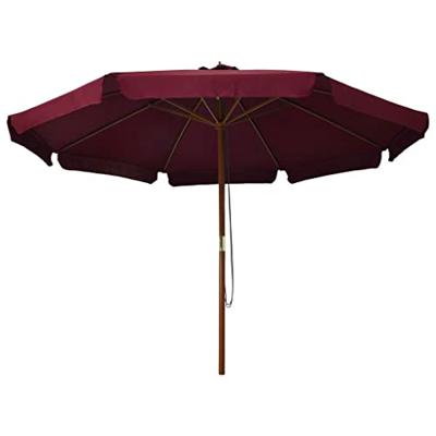 VidaXL Parasol met houten paal 330 cm bordeauxrood VidaXL Parasol met houten paal 330 cm bordeauxrood