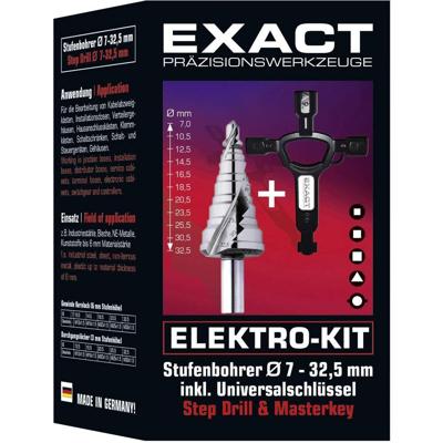 Exact 70606 HSS Getrapte boor 7 - 32.5 mm Cilinderschacht 1 set(s) Exact 70606 HSS Getrapte boor 7 - 32.5 mm Cilinderschacht 1 set(s)