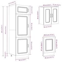 8-delige Keukenkastenset Kalmar bewerkt hout glanzend wit - thumbnail