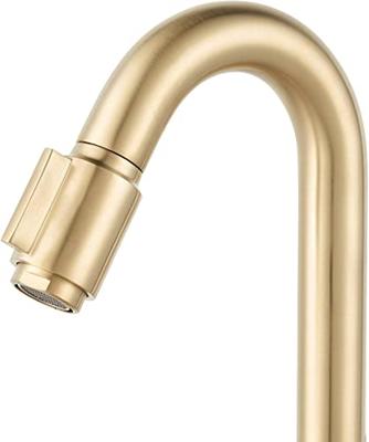 Saqu Essential 2.0 luxe fonteinkraan met C-uitloop geborsteld messing Saqu Essential 2.0 luxe fonteinkraan met C-uitloop geborsteld messing