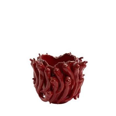 Light & Living Vaas 'Pepper' Keramiek, 20cm hoog, kleur Rood