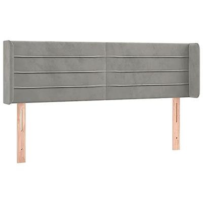 Hoofdbord met randen 147x16x78/88 cm fluweel lichtgrijs