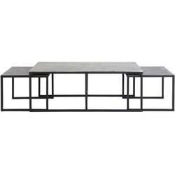 Light & Living Bijzettafel 'Kumalu' Set van 3 stuks max, antiek tin-antiek lood