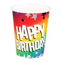 Boland Papieren bekers happy birthday 210ml, 10st. - thumbnail