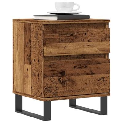 Nachtkastjes 2 st 40x35x50 cm bewerkt hout oud houtkleurig