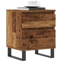 Nachtkastjes 2 st 40x35x50 cm bewerkt hout oud houtkleurig - thumbnail