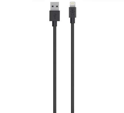 Belkin Mixit Lightning-/ USB-oplaadkabel (geschikt voor iPhone 11, 11 Pro, 11 Pro Max, XS, XS Max, XR, X, 8/8 Plus en andere apparaten, 3 m) zwart