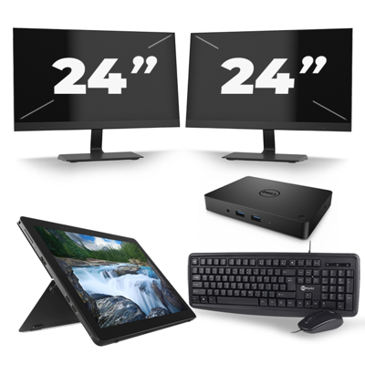 Dell Latitude 5290 - Intel Core i5-8e Generatie - 12 inch - 16GB RAM - 256GB SSD - Windows 11 + 2x 24 inch Monitor