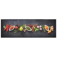 Keukenmat wasbaar kruidenprint 60x180 cm fluweel - thumbnail