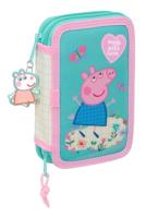 Schooletui met Accessoires Peppa Pig Pretty flowers Geel Munt 12.5 x 19.5 x 4 cm 29 Onderdelen - thumbnail