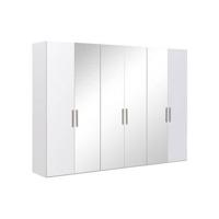 Goossens Kledingkast Easy Storage Ddk, Kledingkast 304 cm breed, 220 cm hoog, 2x glas draaideur en 4x spiegel draaideur midden - thumbnail