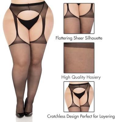 Leg Avenue - Dunne Panty Met Garterbelt En Open Achterzijde