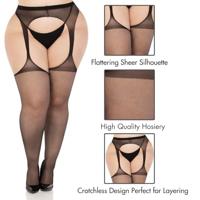 Leg Avenue - Dunne Panty Met Garterbelt En Open Achterzijde - thumbnail