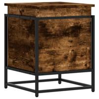 Opbergbox met deksel 40x40x51,5 cm bewerkt hout gerookt eiken - thumbnail