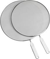 Metaltex antispatscherm 26 + 29 cm witte greep/rvs - thumbnail