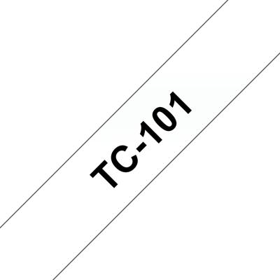 Brother TC-101 Labeltape Kunststof Tapekleur: Transparant Tekstkleur: Zwart 12 mm 7.7 m
