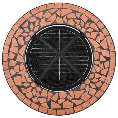 VidaXL Vuurtafel mozaïek 68 cm keramiek terracottakleurig