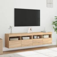 Tv-wandmeubels met LED 2 st 80x30x40 cm sonoma eikenkleurig - thumbnail