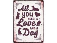 PLENTY GIFTS WAAKBORD BLIK ALL YOU NEED IS LOVE AND A DOG - thumbnail