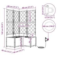 Tuin Bloempot 3 pcs Licht Grijs Staal - thumbnail