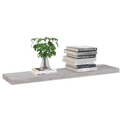 Wandschap zwevend 90x23,5x3,8 cm MDF betongrijs - thumbnail