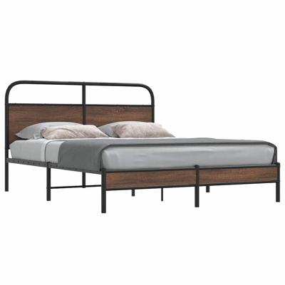 Bedframe zonder matras bewerkt hout bruin eikenkleur 150x200 cm