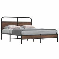 Bedframe zonder matras bewerkt hout bruin eikenkleur 150x200 cm - thumbnail