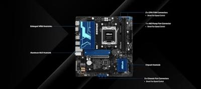 ASRock B850M-X Moederbord Socket AMD AM5 Vormfactor Micro-ATX Moederbord chipset AMD® B850