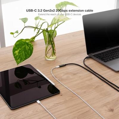 NANOCABLE 10.01.4401-L150 - USB 3.2 Gen2x2 20 Gbit/s 3A-kabel, 4K/60 Hz, USB-C-stekker naar USB-C-aansluiting, zwart, 1,5 m