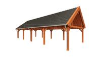 Trendhout Overkapping Zadeldak XXL 1505x595 cm- Zadeldak- Onbehandeld lariks Douglas hout- Trendhout - thumbnail