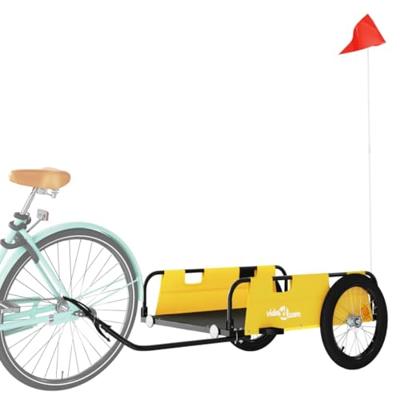 VidaXL Fietstrailer oxford stof en ijzer geel