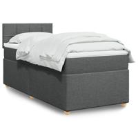 Boxspring met matras stof donkergrijs 100x200 cm - thumbnail