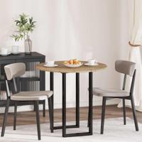 Tafelblad artisanaal eikenkleurig 80 x 80 x 1.5 cm Bewerkt hout - thumbnail