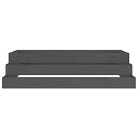 Plantenbak 110x110x27 cm massief grenenhout grijs - thumbnail