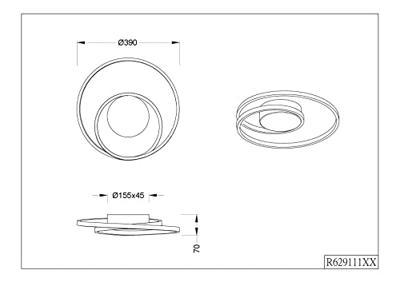 Trio Roestbruine plafondlampZibal Ø 39cm - R62911124
