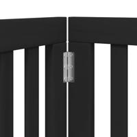 Hondenhek inklapbaar 15 panelen 750 cm populierenhout zwart - thumbnail