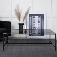 Nohr Salontafel 'Shaindy' Marmerlook, 130 x 60cm, kleur Zwart - thumbnail